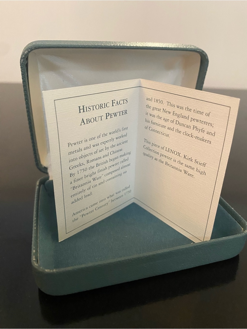 Lenox Kirk Stieff Collection Etched Pewter Cuff Bracelet with Original Box - Picture 8 of 15